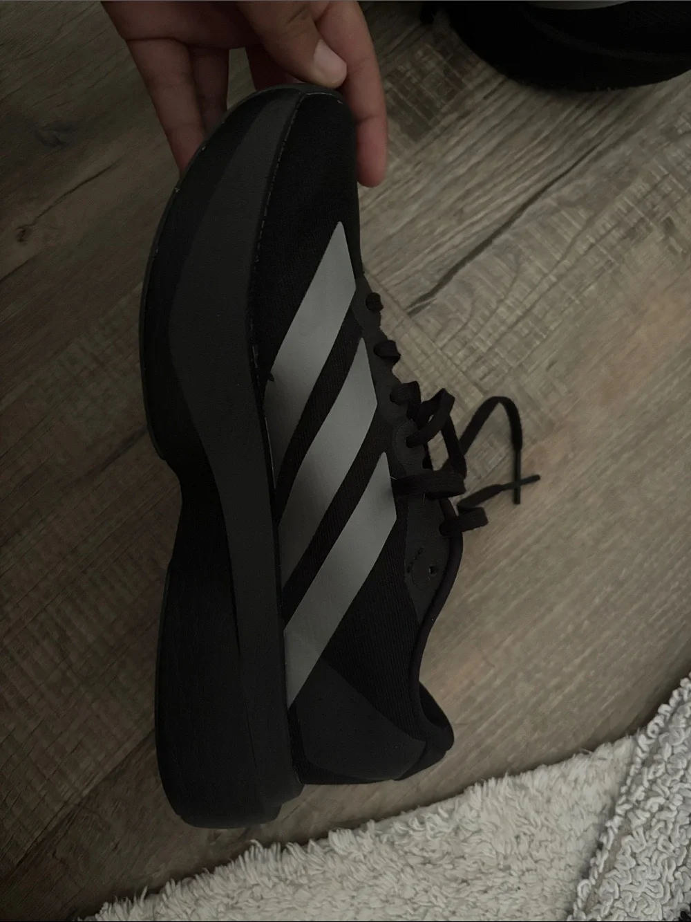 adidas Black Sneakers with Gray Three-Stripes